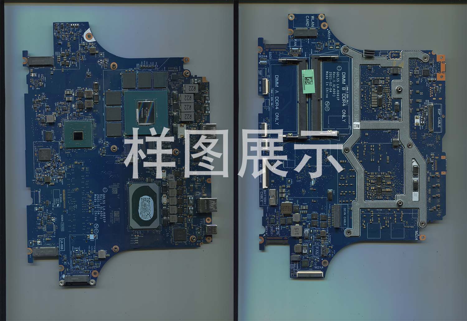 板号：LA-K661P Rev:1.0 (A00) 戴尔 G15 5510 主板超清扫描图