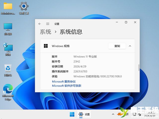 鹰王技术系统 Windows 11 64位 23H2 专业版